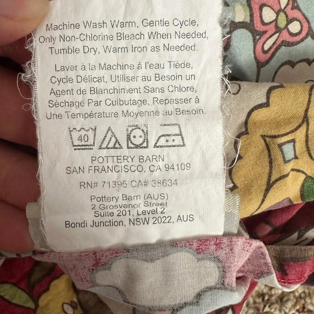 Set of 2 Pottery Barn Duvet Covers Full/Queen 100% Cotton Paisley Medallion